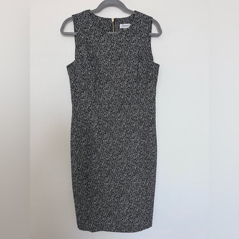 Calvin Klein Black and White Midi Dress